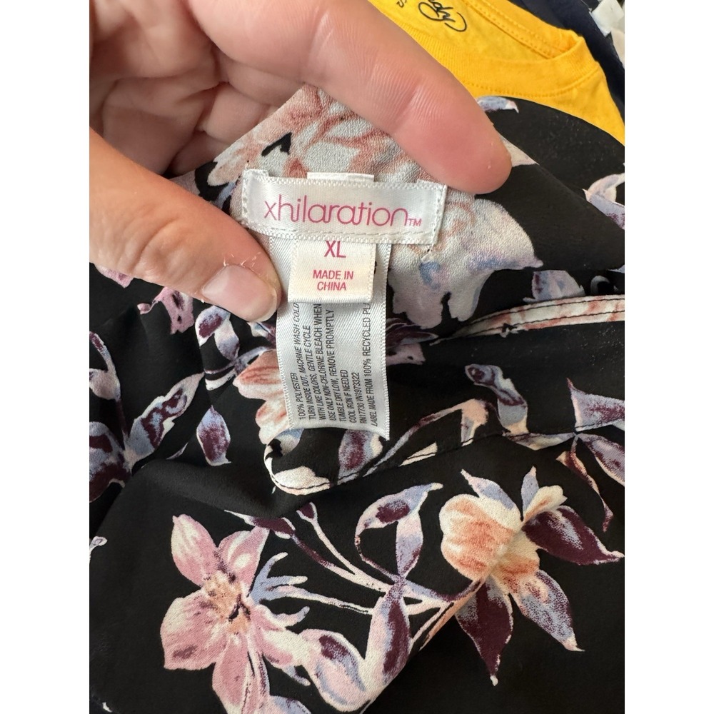 Xhilaration Multicolor Floral Ruffle Faux Wrap Sleeveless Wide Leg Jumpsuit XL - Picture 10 of 12
